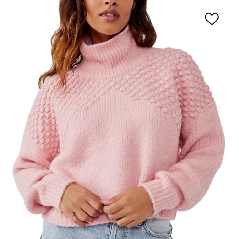 Free People Soft Pink Turtle Neck Small Sweater